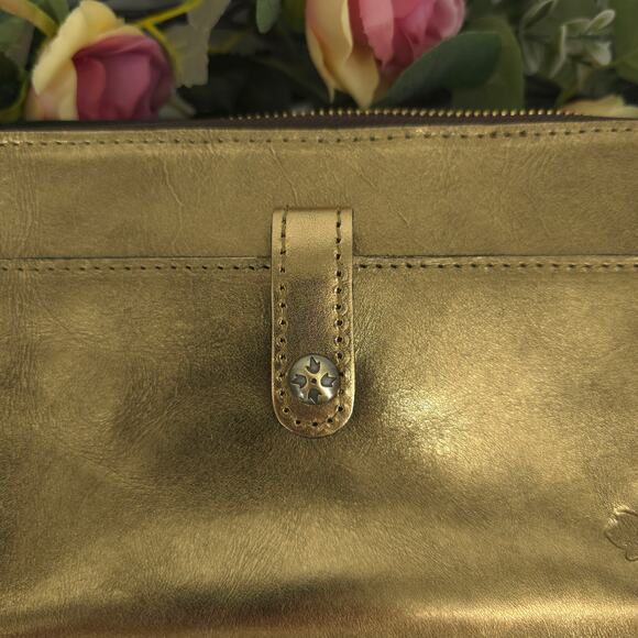 Patricia Nash Alessa Leather Crossbody Bag Antique Gold NWT - Picture 6 of 16